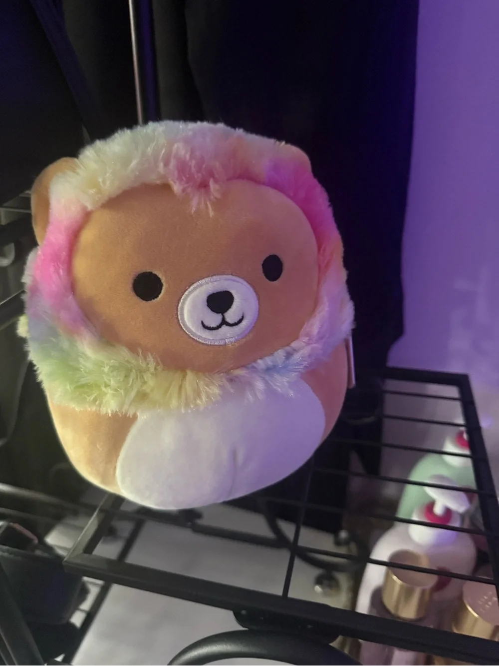 Squishmallows Rainbow Pastel lion Plush - Pink, Yellow, Blue